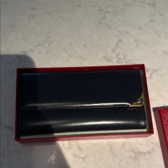 Cartier Black and Gold Leather Clutch - Picture 12 of 12